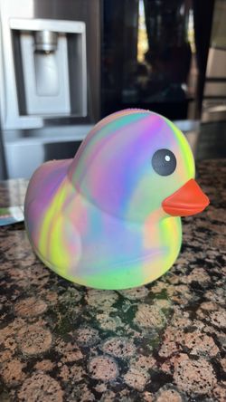 Holographic Rainbow Rubber Duck Toy