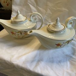 1950’s “Jewel Tea” Hall’s Superior Autumn Leaf “Aladdin” Tea Pot All 3 Parts