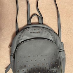 Michael Kors Abbey Medium Studded Pebbled Leather Backpack