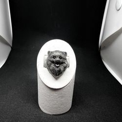 Sterling Silver Pomeranian  Ring
