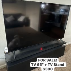 TV Stand With TV  68”inch Smart Tv 