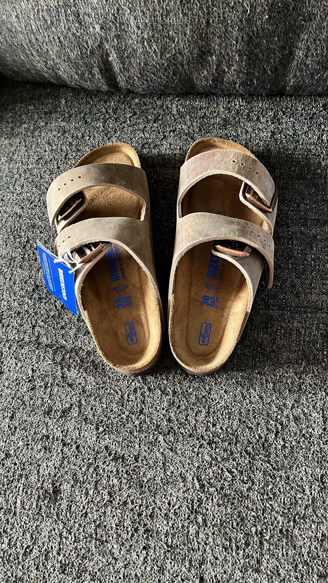 Birkenstock Arizona Sandals Brown Leather Size 38