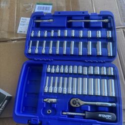 Stark - 55-Piece 1/4 Inch Socket Set, 1/4 Inch Quick Release Ratchets with Ratchet Head
