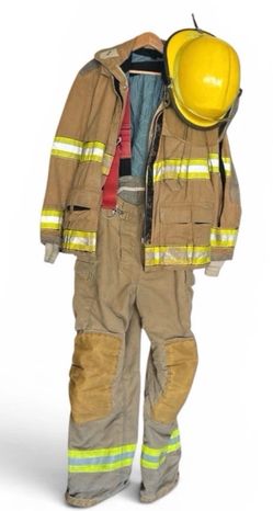 100% Authentic Fireman Costume Outfit, Shirt & Boots