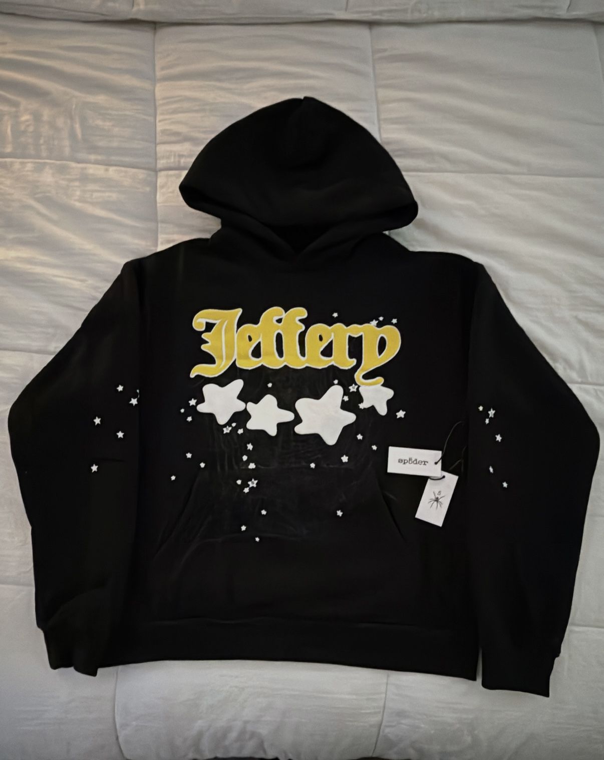 black and yellow spider hoodie