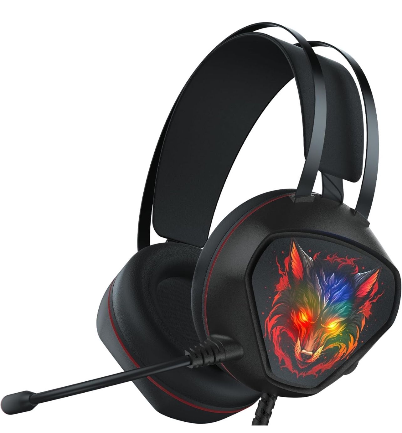 Gaming Headsets for PS5, Xbox One Series X/s Controller, PC, PS4, Switch, Wired Over-Ear Gaming Headphones with Microphone Noise Cancelling, Dynamic R