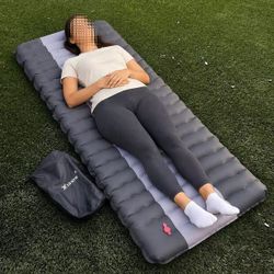 NEW 75x28x4.7 Inch Tall Inflatable Air Cushion Camping Bed Portable Sleeping Pad With Built In Sponge Pump 