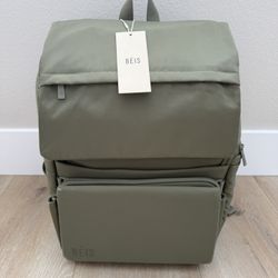 Title:   BÉIS Ultimate Diaper Backpack – Olive – New With Tags