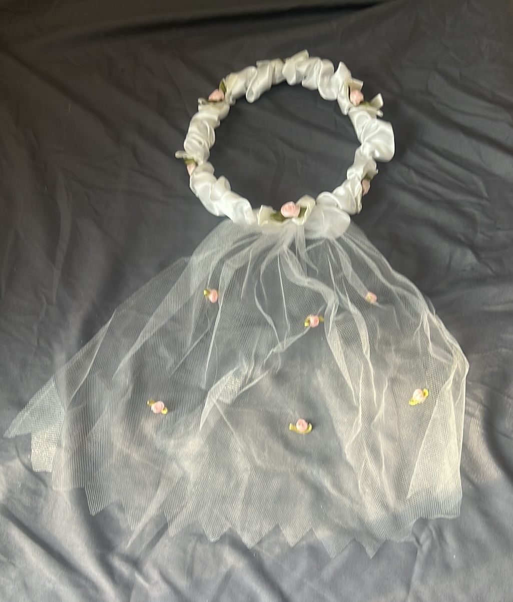 Cute Roses Romantic Veil Headband headwear flower ring