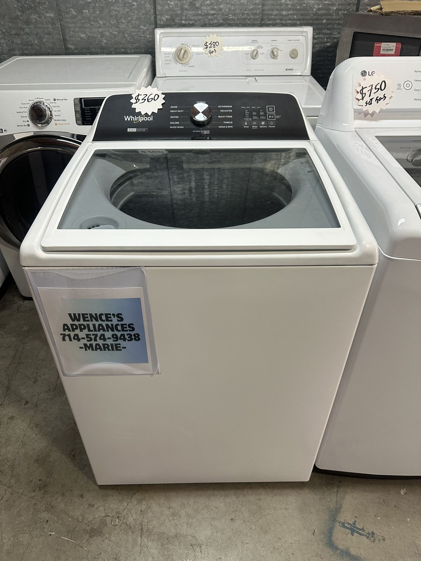 WHIRLPOOL WASHER WITH AGITATOR