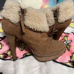 Light Brown Fuzzy UGG heels 