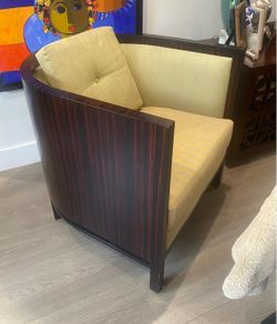 MidCentury Curved Wood Accent Chairs - Pair