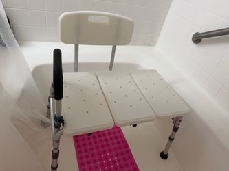 Shower chair with handle bar, backseat and handle to hold your handle