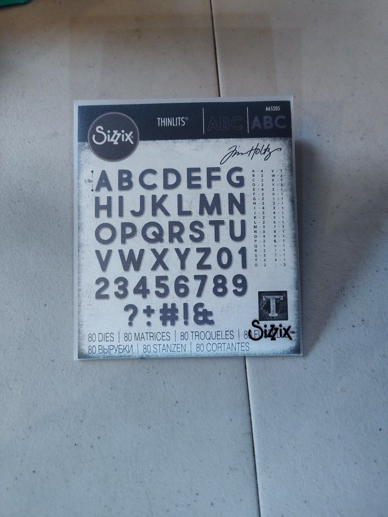 Tim Holtz Sizzix Alterations Thinlets Dies - Alphanumeric Bold
