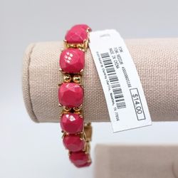 Charming Charlie NWT New Stretch Pink Gold Tone Bracelet Y2K