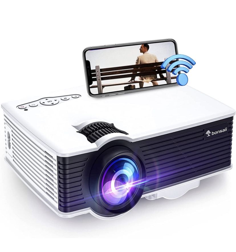 Movie Projector, bonsaii Full HD 1080P & 200" Display Supported WiFi Projector