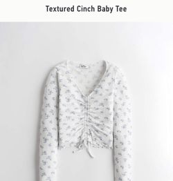 Hollister Top- Textured Cinch Baby Tee