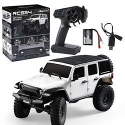 RC Crawler 1/24 RC Rock Crawler 4X4 Monster Truck Off Road Climbing Vehicles with Bright Headlight Waterproof 2.4GHz Remote Control Car RTR for Adults