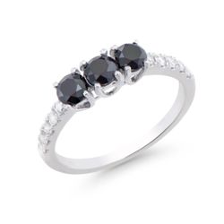 1.42 CTW Natural Diamond 14K White Gold Ring with Natural Colored Diamonds, I1-I2, H-I 