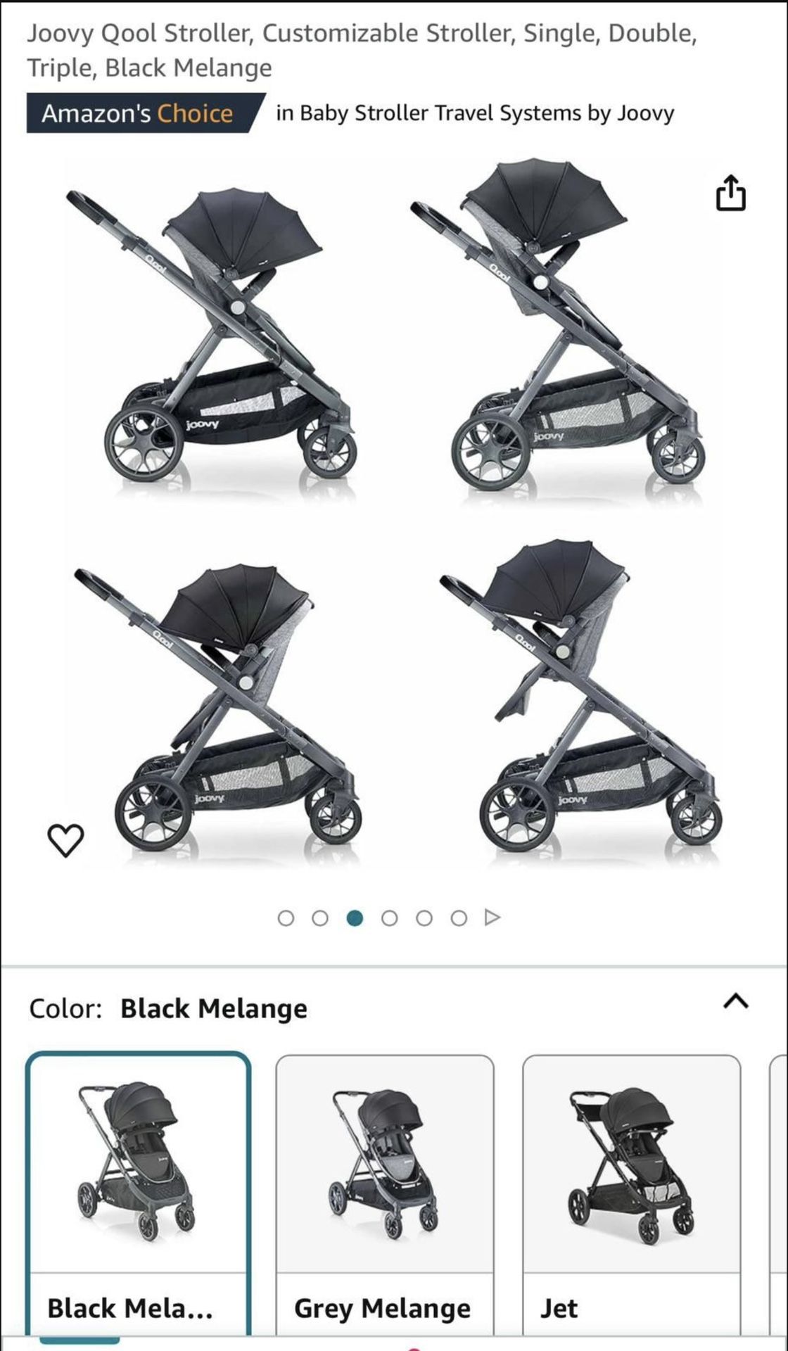 JoovyQ Stroller (Single, Double, or Triple with 50+ Configurations)