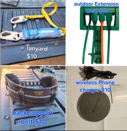 Lineyard ,charger ,back support, extension cord
