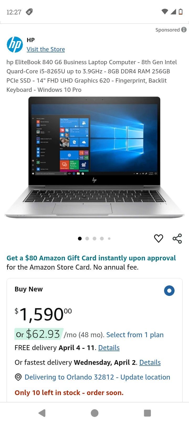 Hp Elitebook 840gb Business Laptop Computer