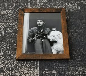 Framed Paul McCartney & Dog Photo Print - Rustic Frame (8x10)