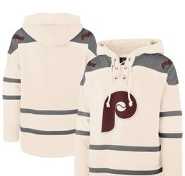 Men’s Philadelphia Phillies ‘47 Cream Superior Lacer Pullover Hoodie sz S / M / L