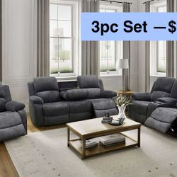 💥FREE DELIVERY💥Brand New  3PC Reclining Sofa Loveseat Chair Set 