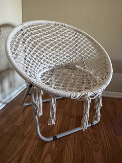 PASAMIC Boho Chair with Folding Metal Frame, 100% Cotton Handmade