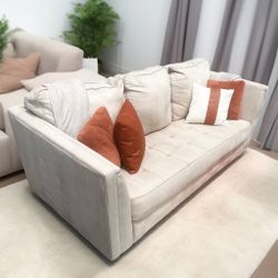 Ivory White Filone 88” Microsuede Sofa by Ashley HomeStores