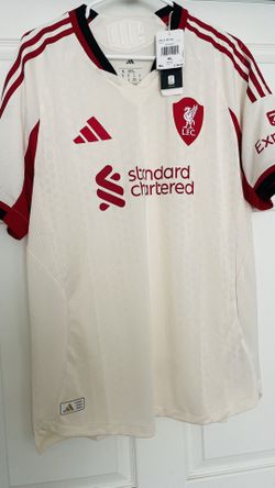 New Adidas X-Large Liverpool FC 25/26 Away Authentic Cream Jersey $150