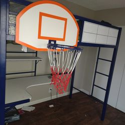 Twin Bed With Goal And Desk