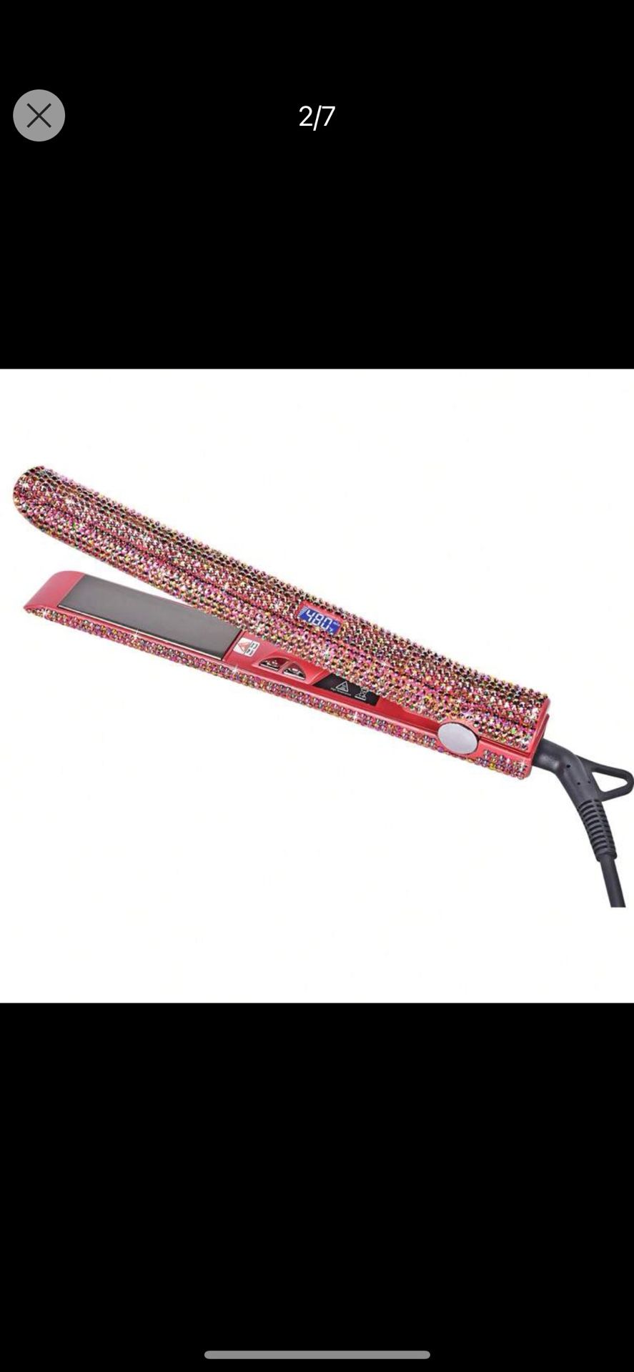 Crystal Rhinestone hair straightener 