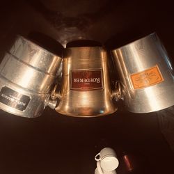 THREE VINTAGE CHAMPAGNE ICE BUCKETS $100.!!
