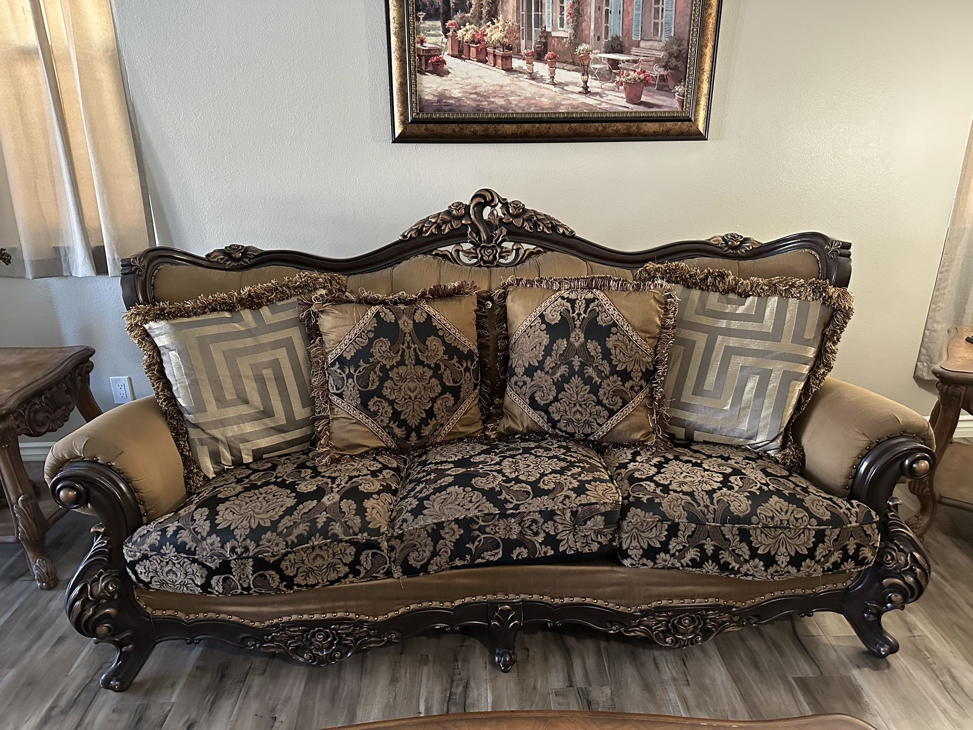 Full Sofa Set With Side Tables 