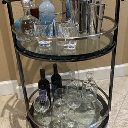 Contemporary Bar cart On Wheels