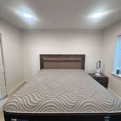 Dania made in Italy bed frame + mattress + dresser + side table