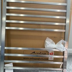 Amba RSWH-B Radiant Square Hardwired + Plug-in Combo 10 Bar Towel Warmer in Brushed