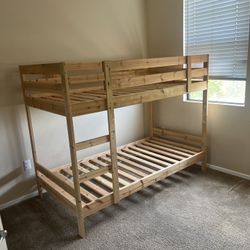 2 IKEA MYDAL Bunk Beds – Solid Wood – $70 Each