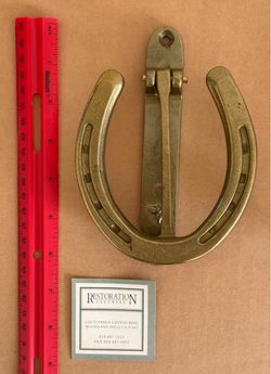 Vintage Solid Brass Horseshoe Door Knocker (85 EACH, or 160 BOTH)