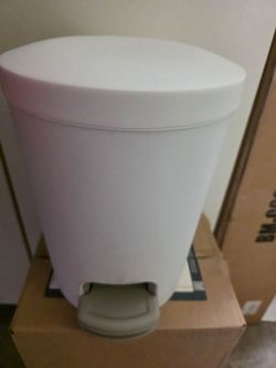 White garbage Pail