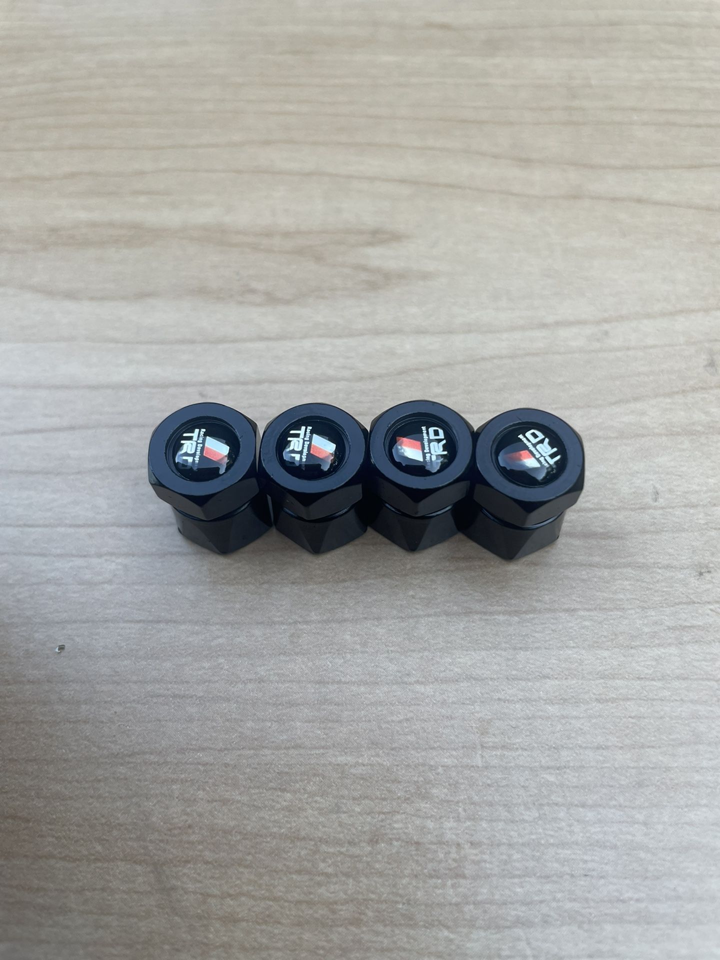 TOYOTA TRD TIRE VALVE STEM CAPS BLACK 