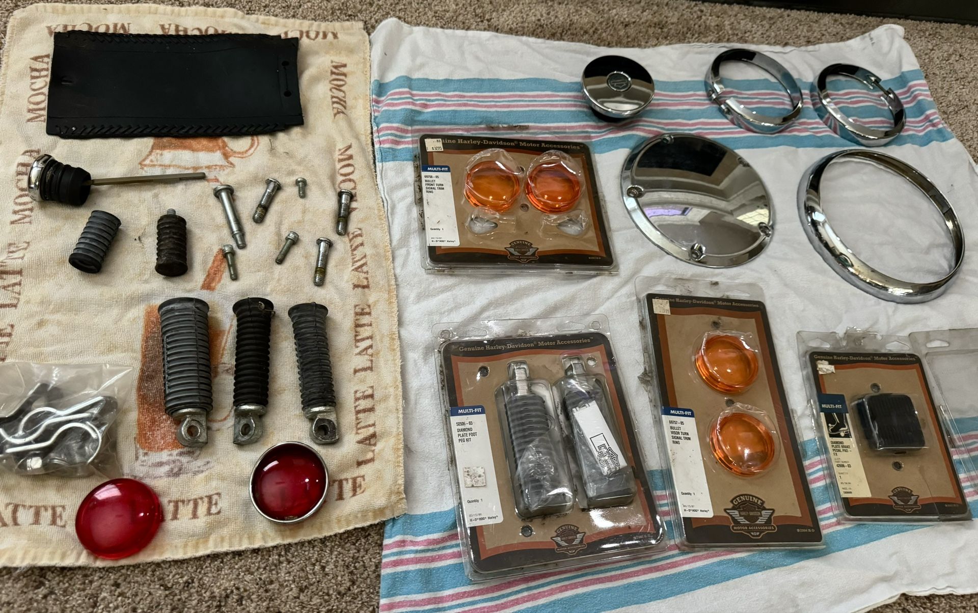 Harley Davidson Motor Accessories. Some New, some used or new out of package.