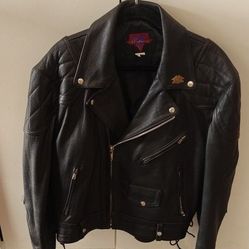 Leather Motorcycle Jacket Size 44
