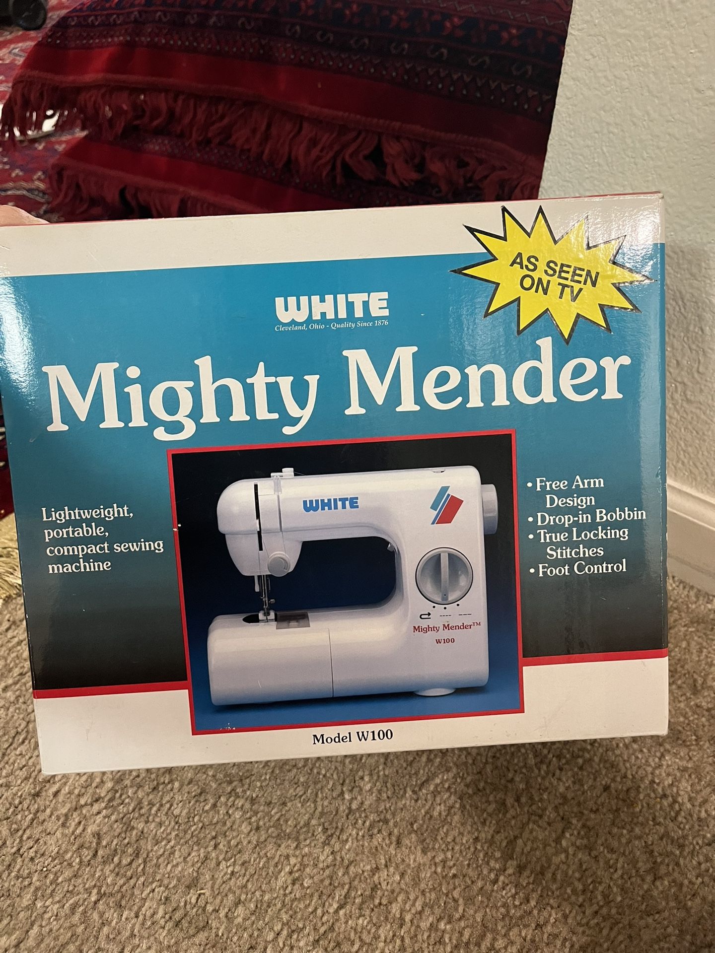 Mighty mender started sewing machine