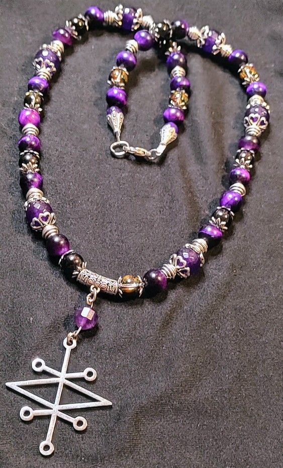 Handmade Beaded Sigil Of Azazel Necklace