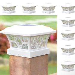 8  Pack Fence Post Solar Lights,m, Waterproof