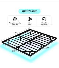 Queen Size Metal floating Bed Frame and bunkie  board