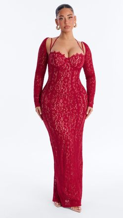 Small red lace dress